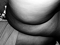 Curvy ebony wife submits juicy pussy asshole to big black cock roommate