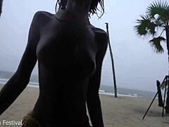 Wow! Ebony tribe witches shake big tits in rain dance!