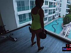 hey babe 😏 asian teen gf gets horny after gym workout sex 💦