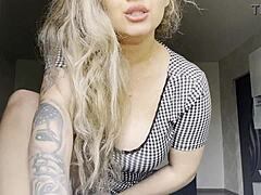 Blonde teen's big ass and boobs hide a wet pussy masturbation secret