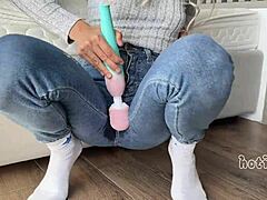 she loses the no-cum challenge and squirts three times hard