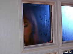 Redhead lesbian slave bound in bdsm endures intense anal fisting gaping assfucking domination strapon rimjob