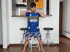 Latina Teen Licks Big Black Tits and Cock in Steamy Masturbation Lesbian Play