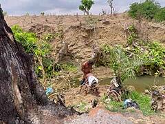 fat bbw with huge tits and big ass fucked outdoors in forest depths