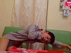 Horny Asian Vixen Hansel Thio Fingers Banana Masturbation For Fans!