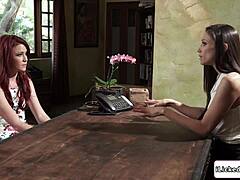 Brunette Therapy Expert LICKS PUSSY in Lesbian MILF Client Session