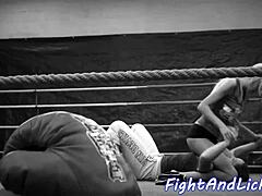 big titted euro babe grapples hot lesbian beauty in steamy wrestling match