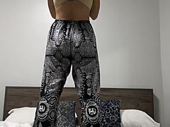 Fine curvy ass sways in thong during intense pov workout