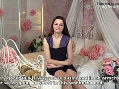 Petite virgin bares firm tits during Razorvalo first casting interview