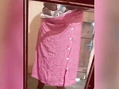 Chubby amateur bbw masturbates fat tits with dildo in homemade toy play