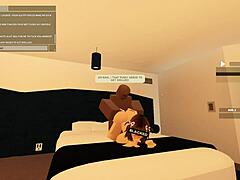 roblox slut squirts on big black cock in rough anal riding