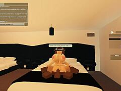 roblox slut squirts on big black cock in rough anal riding