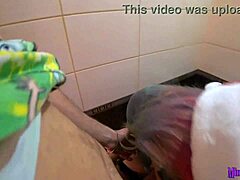 WOW MY DIRTY REDHEAD STEPSIS GAGS ON COCK IN TOILET DEEPTHROAT FACEFUCK!
