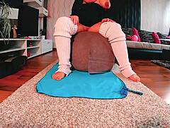 yoga workout ditches panties and bra for big ass fat freedom