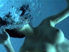 Skinny Asian babe skinnydips nude by the pool so teasingly sexy