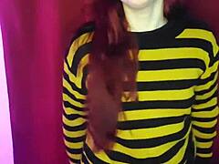 Horny Redhead Sends Nude To Stepsis Making Her Big Ass Crave Fuck