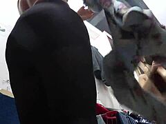 A Voyeur Spies Gorgeous Russian Ass in Pantyhose Fitting Room Peek!