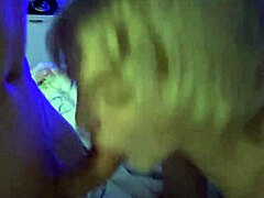 College Blonde Deepthroats Cock After Movie Night