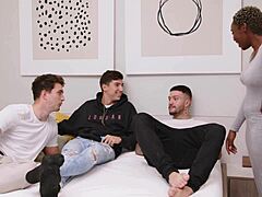 my ebony roommate begs for a wild spanish gangbang with the bros