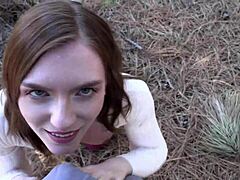 Celestina Blooms Bends for Creampie Breeding in Nature Outdoors