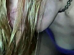 Hey, check out this wife deepthroating big cock post-bath homemade style