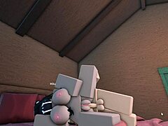 Fucking wife with big tits and ass in roblox cabin