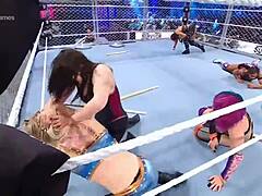Female wrestlers battle fiercely in survivor series 2022 wargames