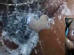 Cyndy Blackslave Fingers Pussy to Squirt in Steamy Shower Close-Up