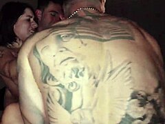 Petite latina slut gangbanged double penetrated by monster cocks laughing through rough orgasms