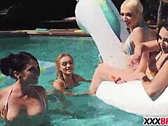 best friends' bisexual pool party turns into petite teen pussy hardcore 👯‍♀️💦
