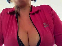 she hits the gym in her hood sweating buckets from pussy heat dripping down her big natural tits and tattooed belly