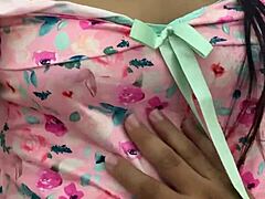 Feel this curvy latina teen's soft virgin body quiver as i tease her natural tits gently?