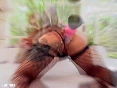 Hannah Jones takes her first double penetration deep with cum in mouth