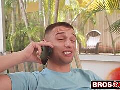 fit milf catches stepson jerking and rides his cock doggystyle hard