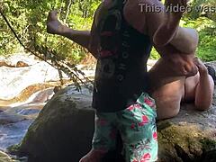 damn that hot busty wife gets railed hard out in the wild woods