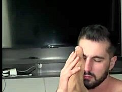 who loves sucking this huge muscular bbc solo anal slave?