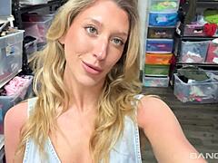 addison's tall legs spread wide for first monster cock gangbang fill