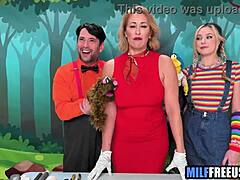 Blonde Milf and Teen Deepthroated Face Fucked on Street Set