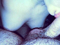 Girlfriend craves dessert in bed so hot teen takes cumshot mouthful.