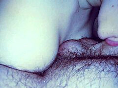 Girlfriend craves dessert in bed so hot teen takes cumshot mouthful.