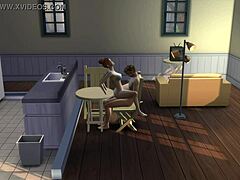 innocent stepsis bounces wildly on bro's lap like a naughty pony at the desk