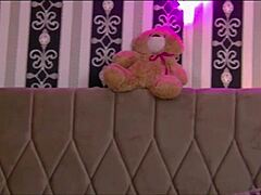 Amy's stripping naked smoking and shaking shaved pussy