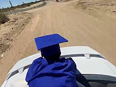 class hoe moans loud bent over doggystyle on big black cock in car