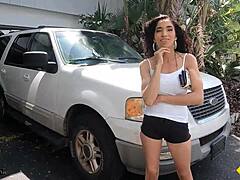 Roadside XXX Ginger Bytes Petite Curly in Garage POV Big Tits Blowjob Doggystyle Bent Over Riding