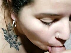 WOW This Big Boobs BBW Gives the Sloppiest Homemade POV Blowjob and Cumshot Ever!