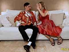 i'm lovin' this busty blonde's massive jugs shavin' pussy suckin' hard cock hd!!