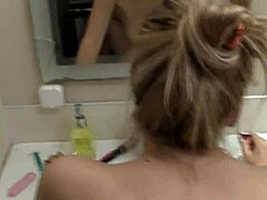 Fuck friend's ex-gf in bathroom!