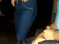 seriously risking my cock in front of this curvy latina bus slut watch her deepthroat gag and choke it rough outdoors