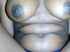 African babe fucks pussy hard until she cums shaking