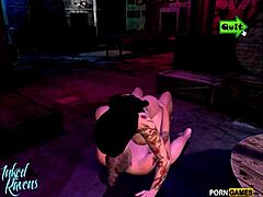 lets play with inked ravens tattooed tits and shaved pussy